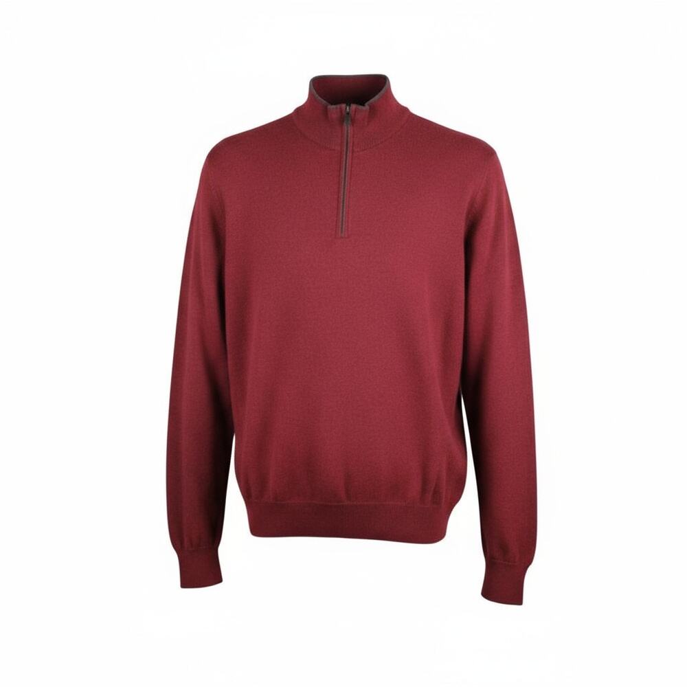 Williams & Kent 1/4 zip sweater 100 % merino wool red Size Medium